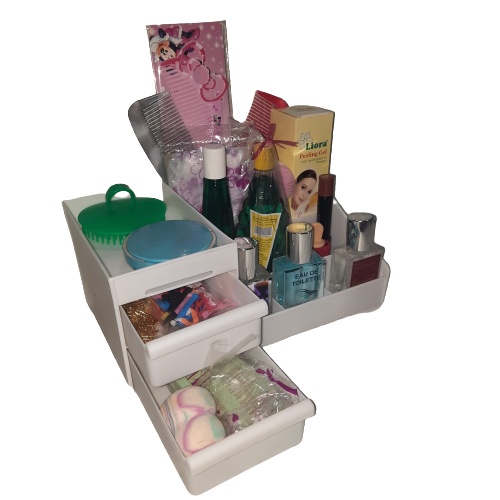 Rak Kosmetik 2 Laci Plastik tempat Make Up Rak Organizer Serbaguna