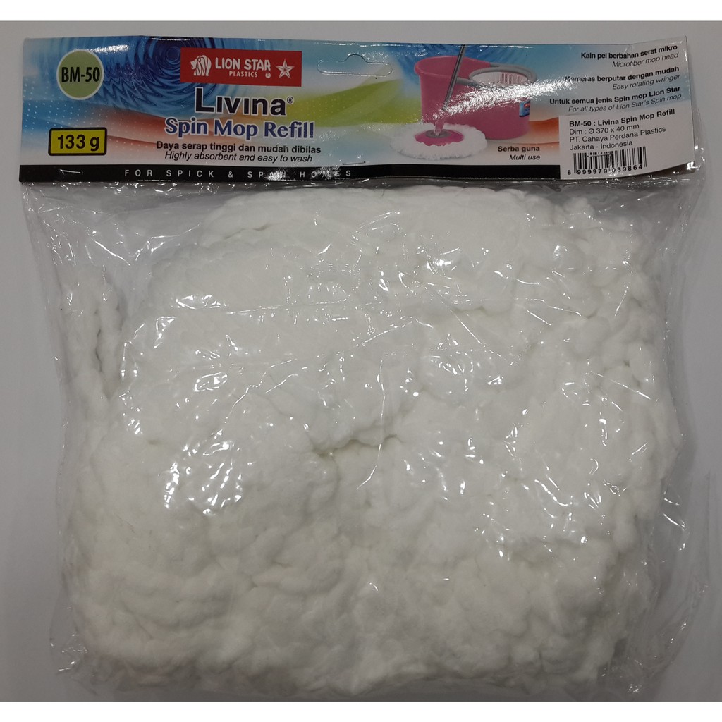 Lion Star Refill Livina Spin Mop BM-50 / Kain Lap Pel Lionstar BM-42 , BM-45, BM-46 dan BM-47
