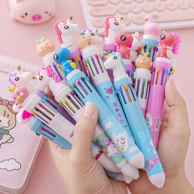 

PULPEN 10 COLOR DOLL KARAKTER LUCU CUTE TINTA WARNA-WARNI Ten in One Full Color