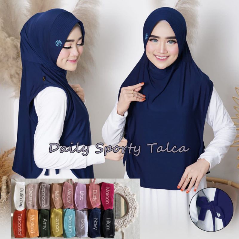 BERGO SPORTY PED ANTEM ROMPI TALI SAMPING JERSEY SUPER , HIJAB INSTAN SPORT OLAHRAGA , KERUDUNG INST