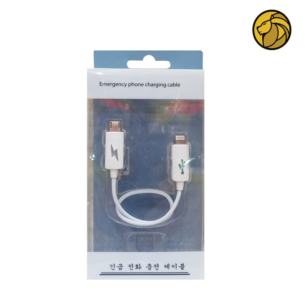 Kabel Emergency Transfer Iphone ke Micro Android / Kabel Powerbank HP