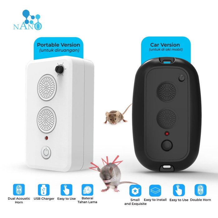 ALAT PENGUSIR TIKUS ELEKTRIK ULTRASONIC PORTABLE RECHARGEABLE