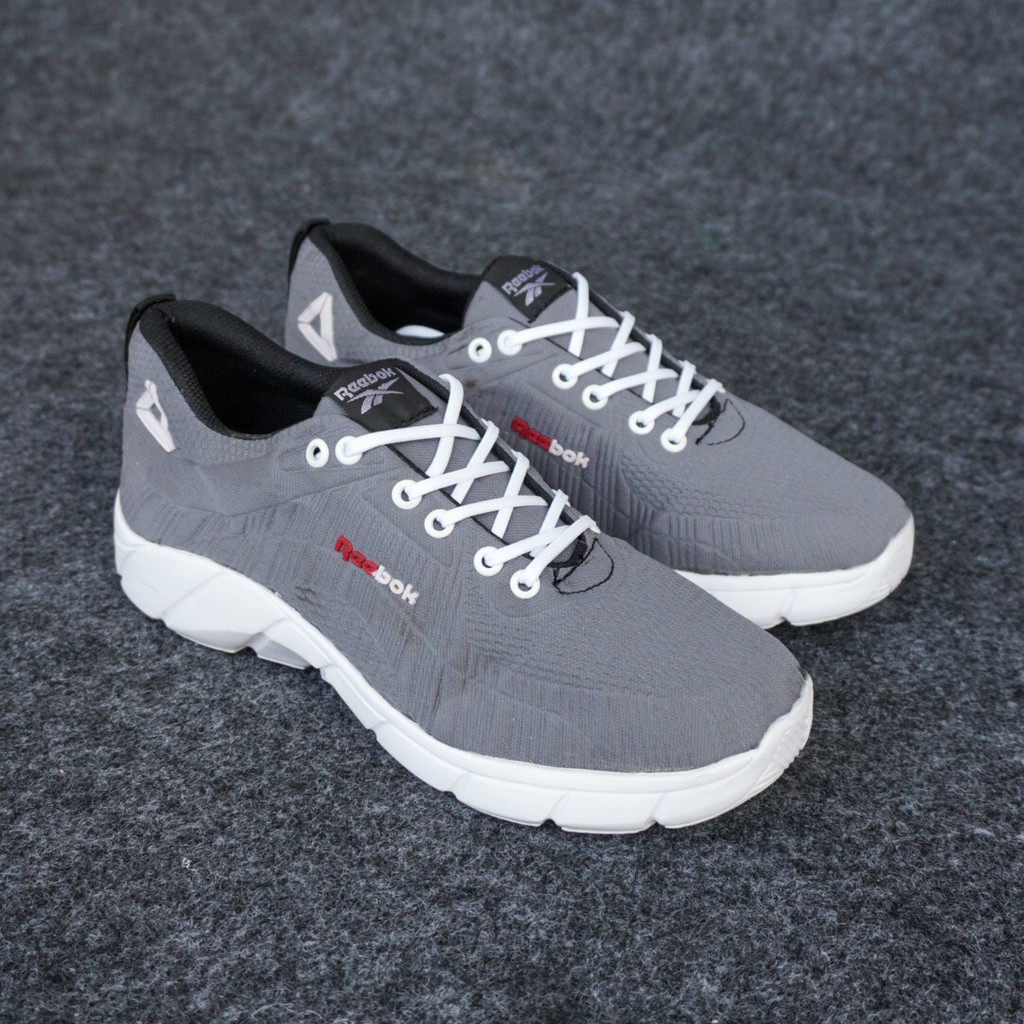 SEPATU PRIA CASUAL REEBOX RUNNING ABU TERBARU TERMURAH