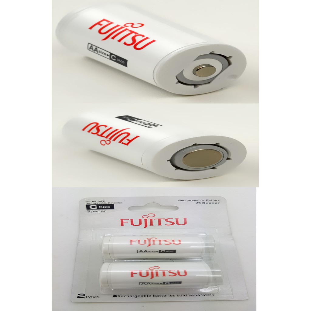 2 pc FUJITSU Converter Battery AA to C / Baterai Dari AA ke Ukuran C