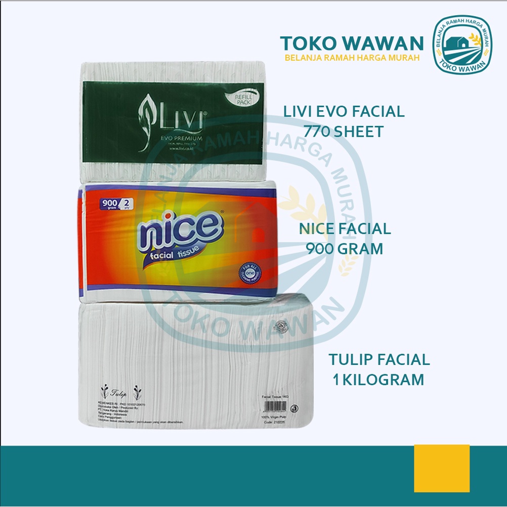 Tissue Nice Facial 900gram 2 ply / Tisu Wajah Halus / Tissu Muka Lembut Nice 900gr Refill Kiloan-4