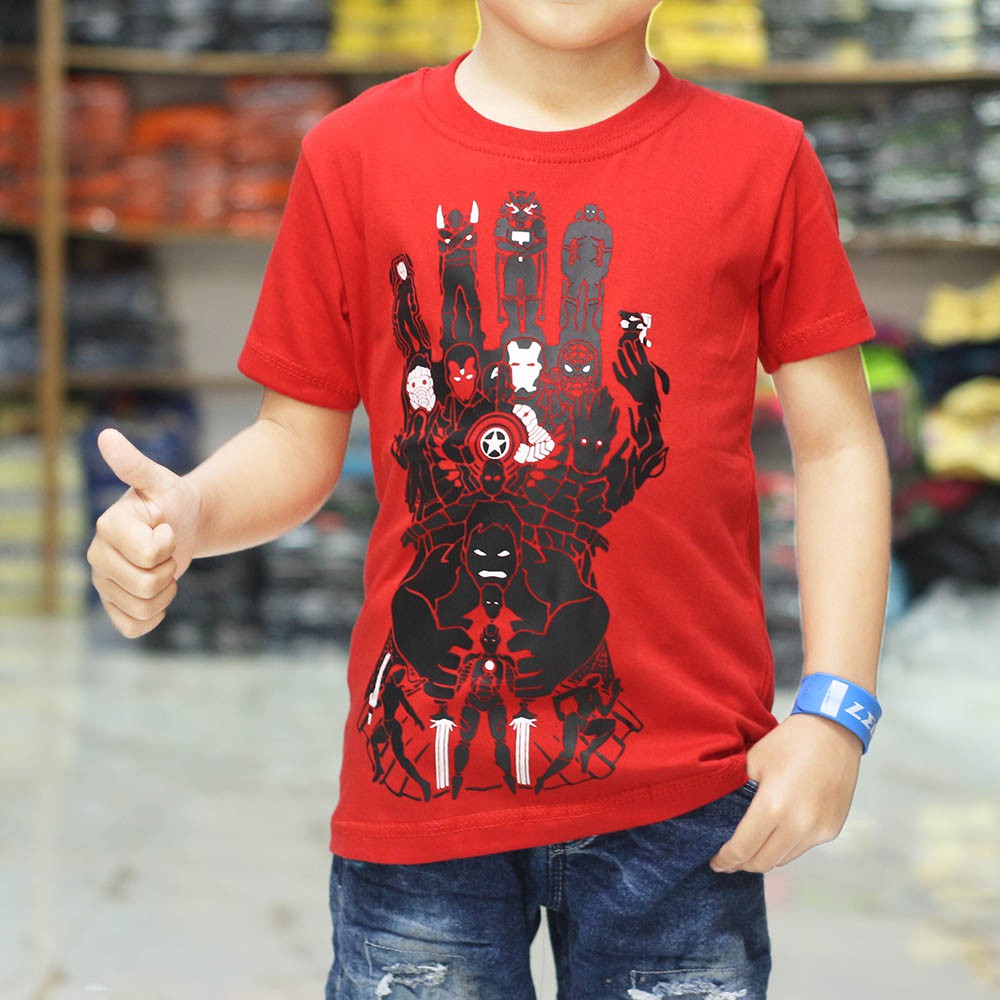  BAJU  KAOS ANAK marvel superhero  gambar  tangan anak 