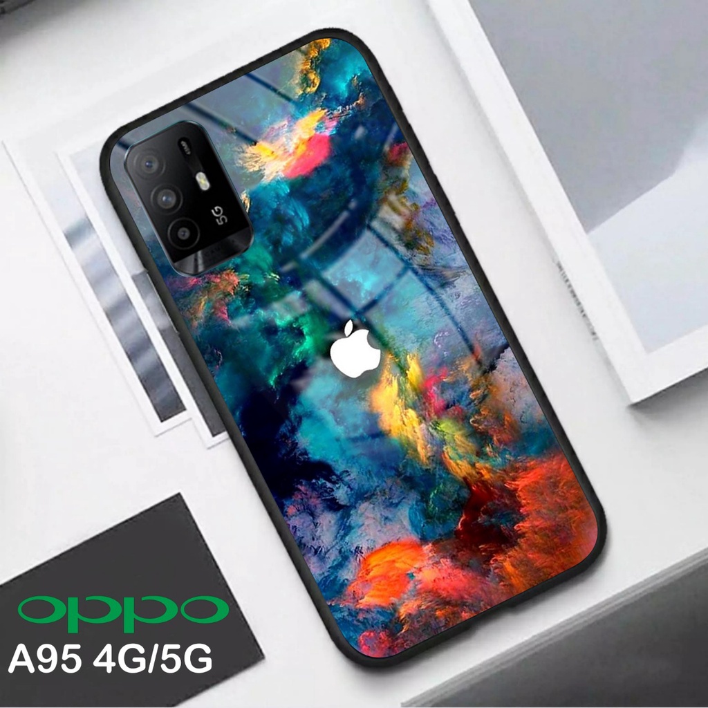 Softcase Glass Kaca Oppo A95 4G/5G [FC11] Case Oppo A95 - Pelindung Hp - Silicon Oppo A95 - Kesing O