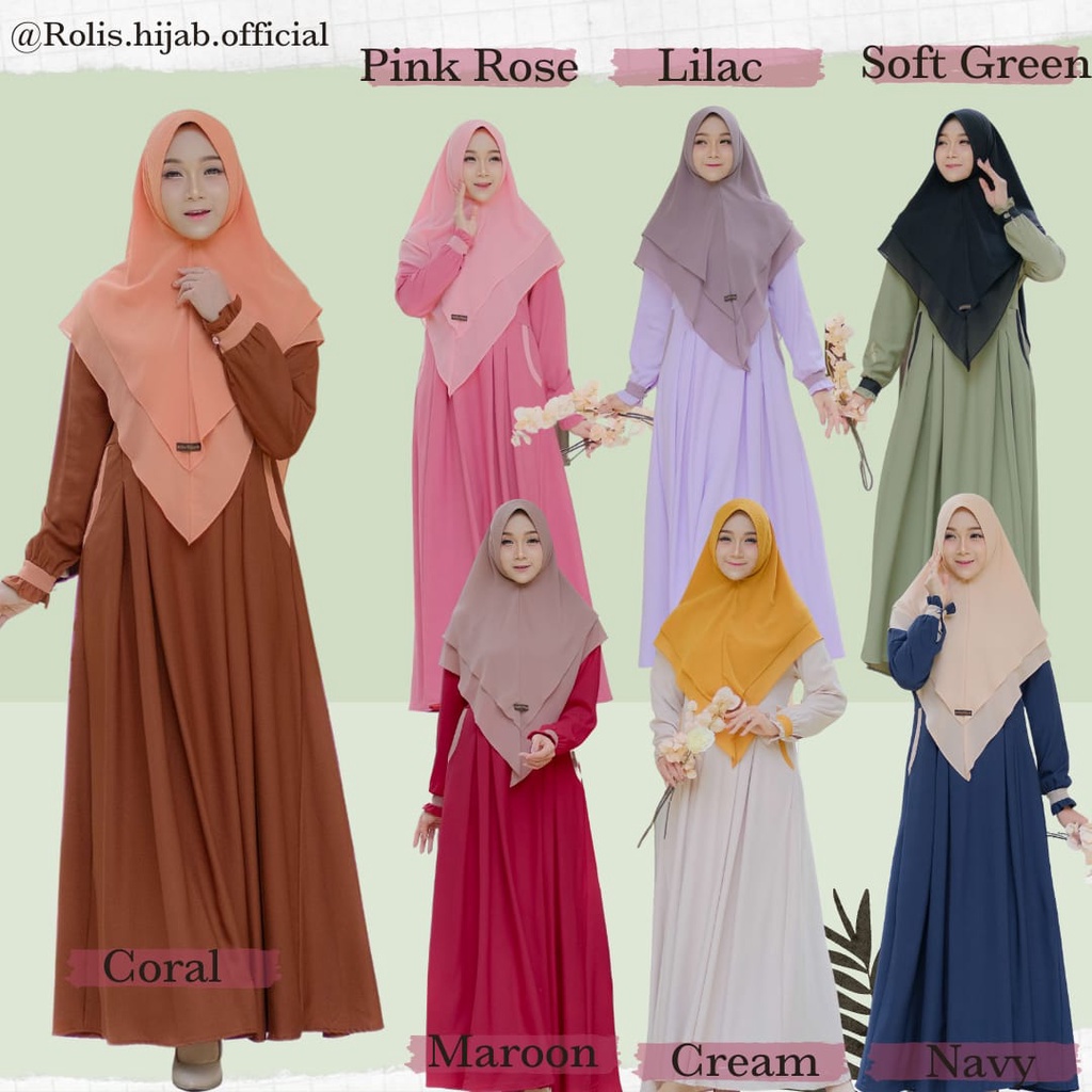 IFANI GAMIS MUSLIMAH TERBARU DAVINA SET BY ROLIS HIJAB / GAMIS MURAH / GAMIS SYARI / IFANI SHOP / LO