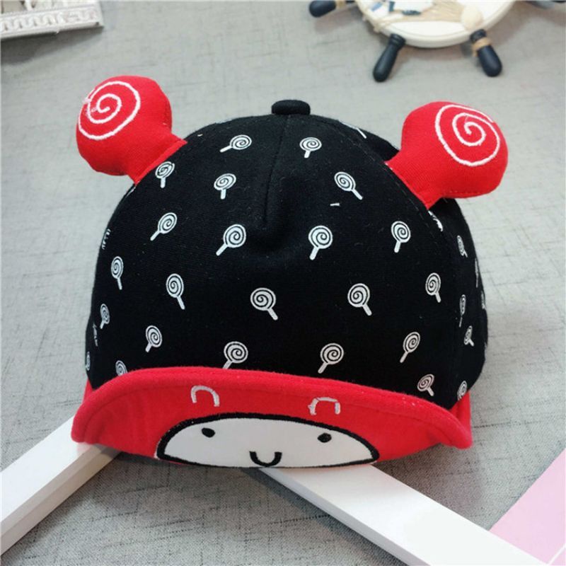 Topi anak bayi baseball Lollipop baby cap hat import-Hitam