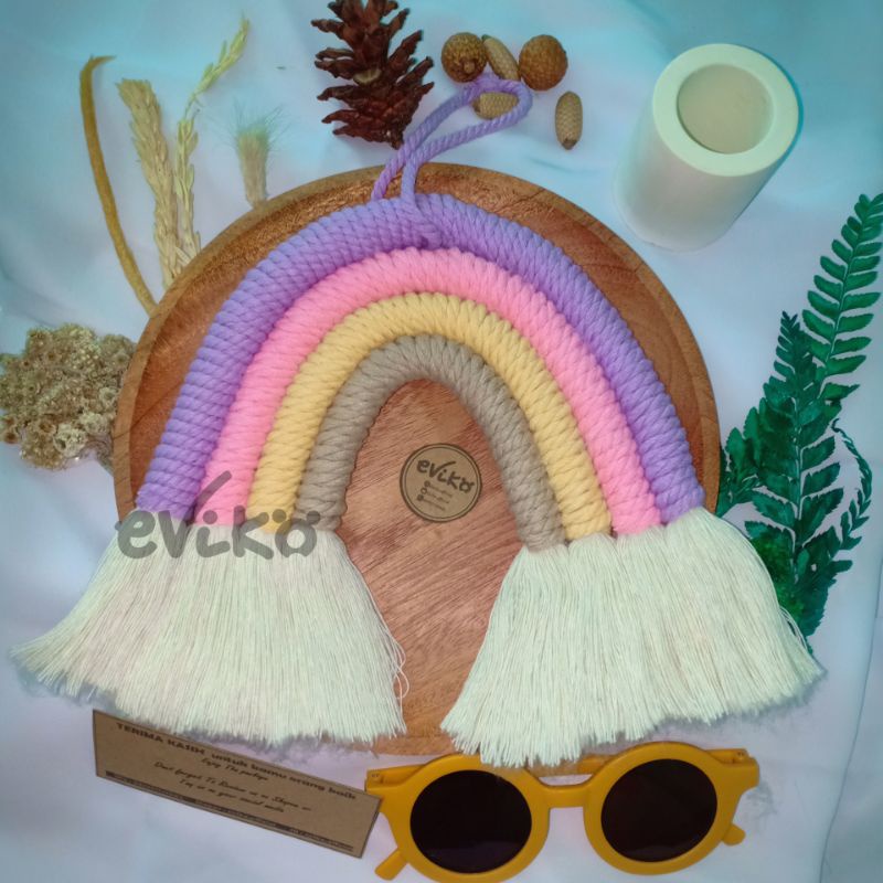 MACRAME RAINBOW noni | Gantungan Kunci | Gantungan Tas | Souvenir | Macrame Rainbow | Mini Size