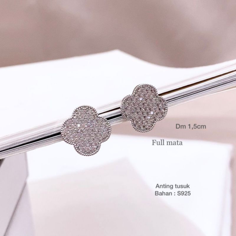 Anting Silver925 Perak Mata kilau Anti Karat anti alergi anting Zircone premium berlian kilap N 2040