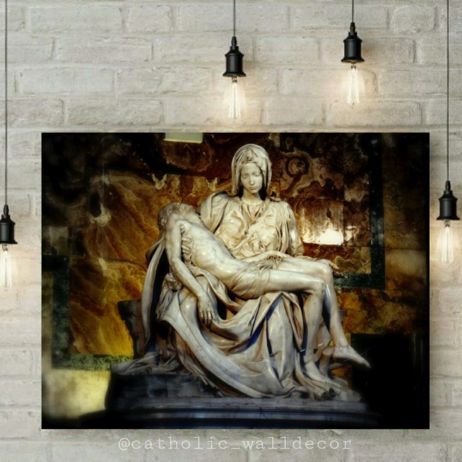 Jual Poster Kayu Hiasan Dinding Katolik Pieta Tuhan Yesus Bunda Maria X Pictbox Shopee
