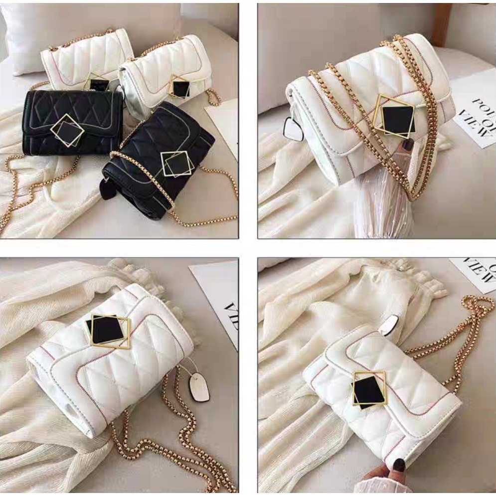 BJ1359 - BLACK/WHITE - TAS PESTA CLUTCH SLEMPANG JINJING TOTEBAG HANDBAG TALI RANTAI TAS WANITA FASHION IMPORT MODIS ELEGAN TERMURAH TERLARIS TERBARU BAGSTORE JAKARTA TAS BATAM VC86714 ELJ359 BQ2657 LT1086 CR7100