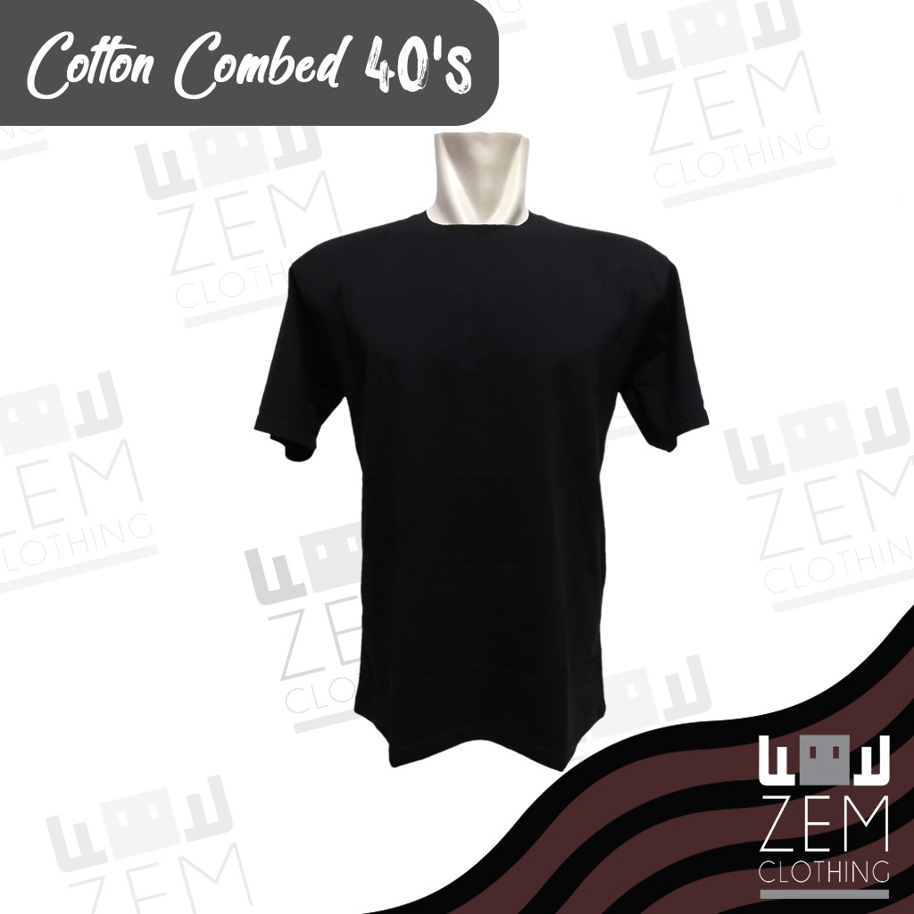 Kaos Polos Cotton Combed 40s Spandex Hitam Unisex Berkualitas Shopee Indonesia