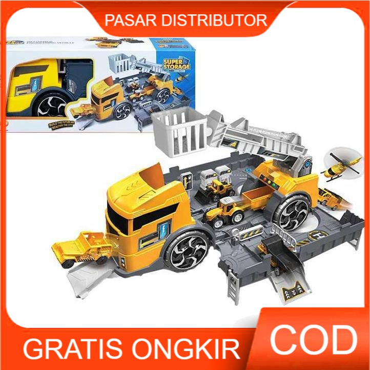 Mainan Anak Be Super Storage Mainan Markas Truk Mobil Konstruksi - Mainan Anak Truck Storage
