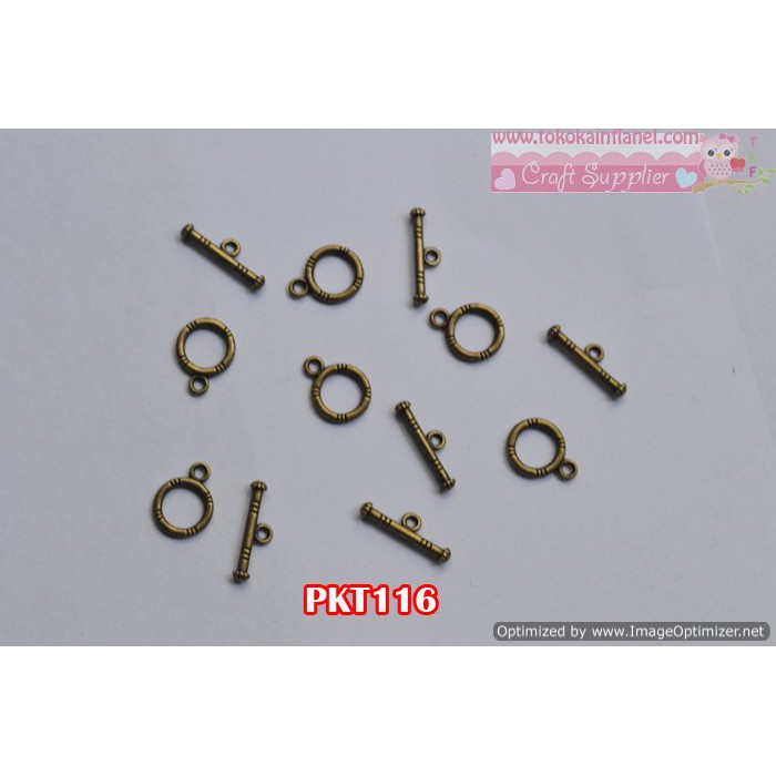 Pkt116 Pengait Kalung Bulat Kuning Bakar Diameter Per Satuan