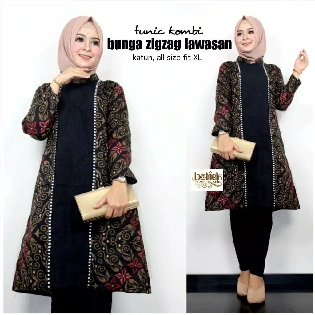 LONGCARDI BUNGA LAWASAN ZIGZAG ALUNA CARDIGAN BATIK CANTIK KARDIGAN BATIK KANTOR SERAGAM BATIK CARDI