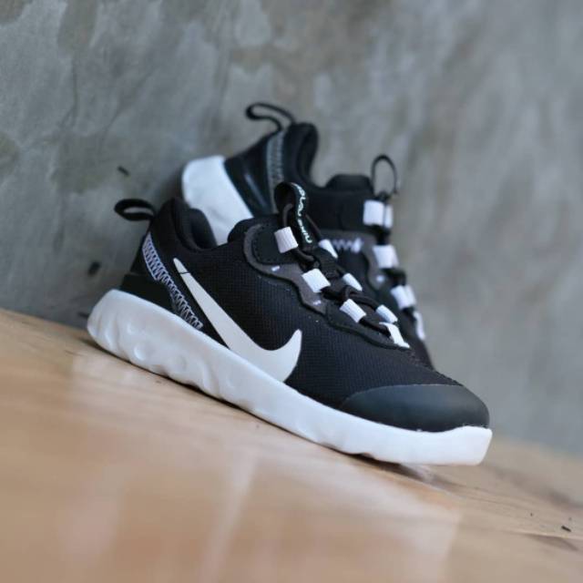 Sepatu Anak Nike Kids Renew Element 55 Black White Slip On Original