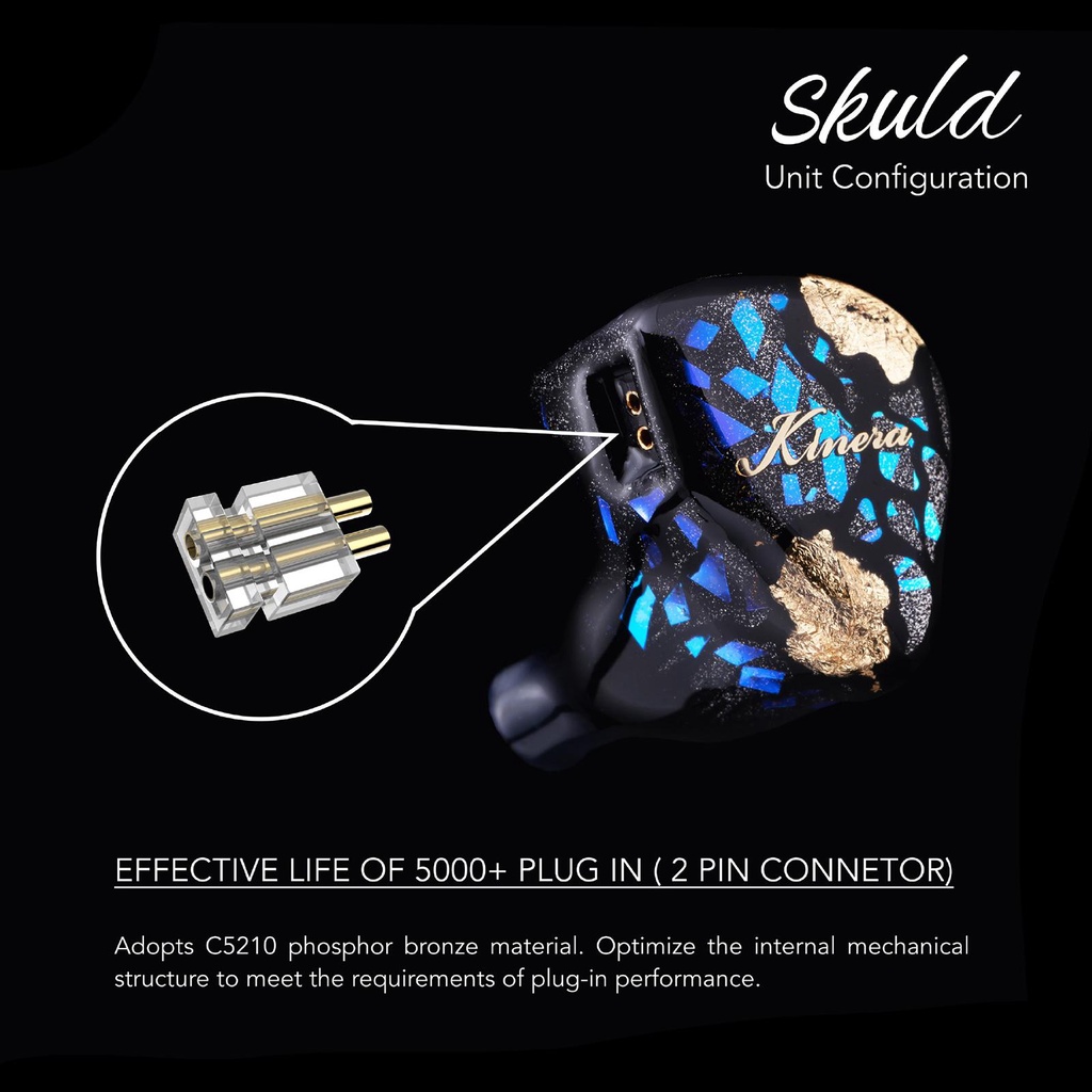 New KINERA Skuld HIFI Earbud Monitor 3BA Knowles+2BA Driver In Ear Audiophile Earphone Music Stage Headset 0.78 2pin IEM