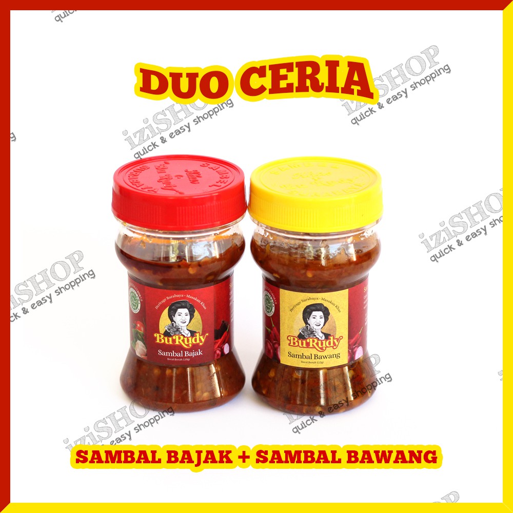 

Paket Duo Ceria - SAMBAL BAJAK & SAMBAL BAWANG Khas Bu Rudy