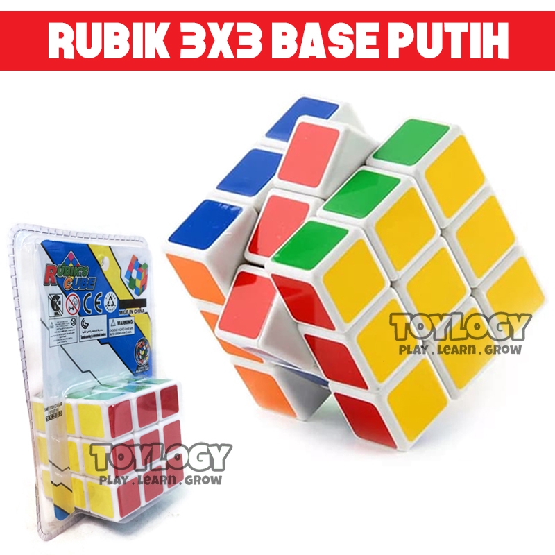  Mainan  Edukasi Rubik Kubik Kubus 3x3 White Base Putih 