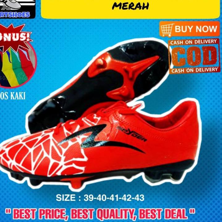 Update Sepatu Sepak Bola Spatu Olahraga Pria Specs Spider FG Warna Merah Bergaransi BISA  가
