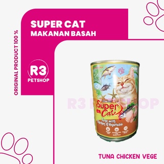 Makanan Kucing Basah Super Cat kaleng 400gr @1dus 24pcs (grab gosend)