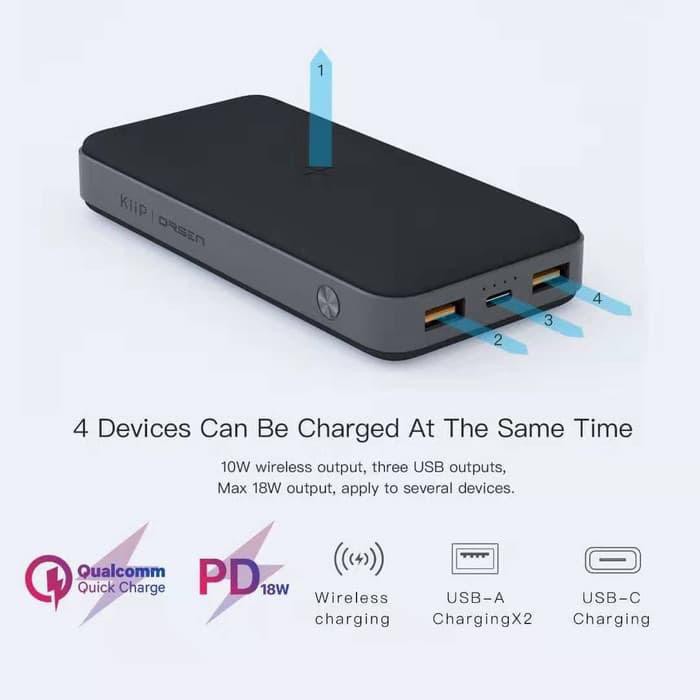 Kiip Wireless Powerbank 20.000 mAh - Fast Charging PD &amp; QC 3.0 18W