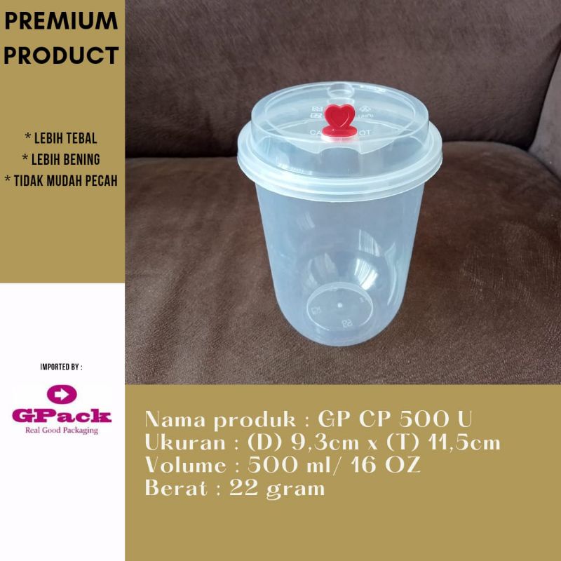 

CUP PLASTIK BUBBLE TEA/CUP PLASTIK JUICE/TEA/CHEESE /CUP KEKINIAN 500 ml(CP 500 U)
