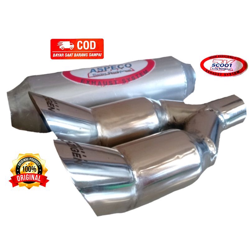 knalpot mobil resing satu set 5 zigen dan resonator