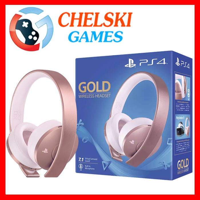 ps4 gold headset pink