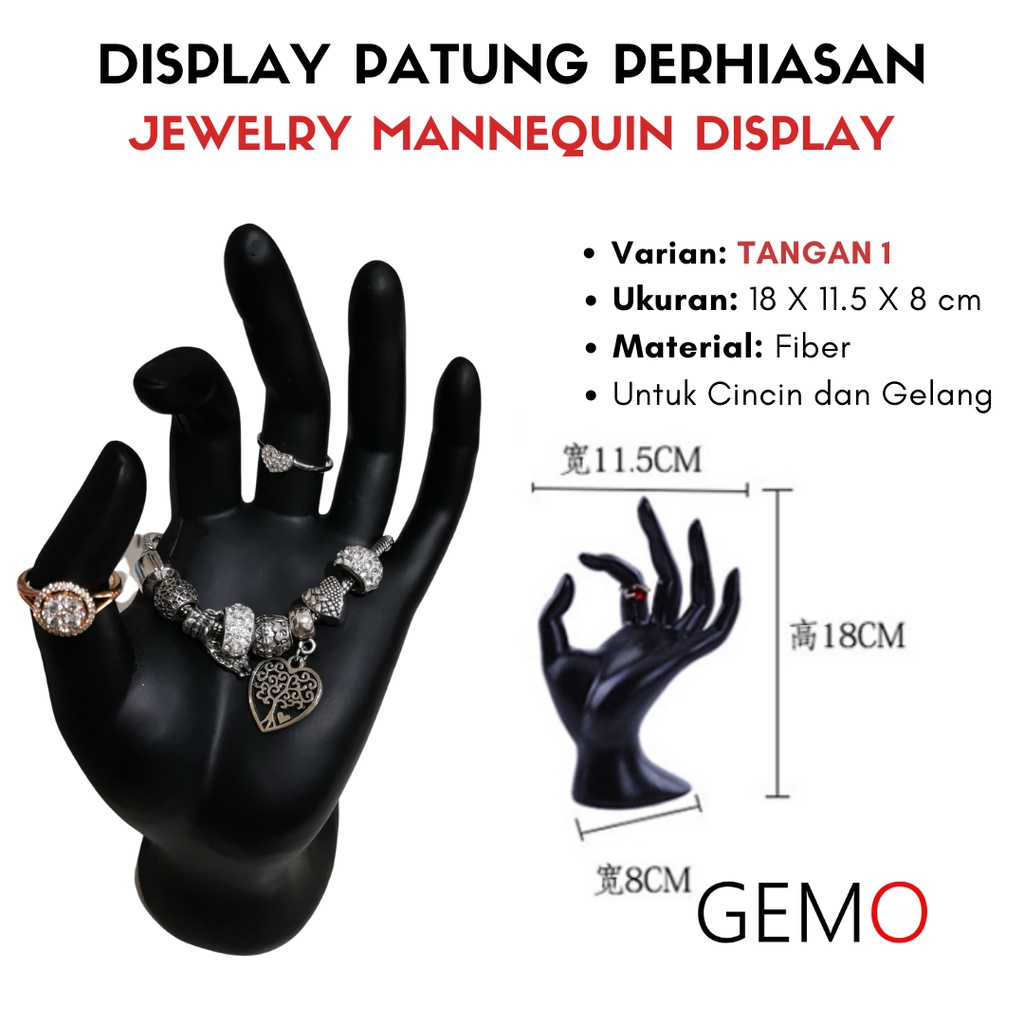 Display Patung Perhiasan Manekin untuk Cincin Gelang Kalung Anting cocok untuk Alat Peraga Toko Emas Perak Permata Berlian Perak Diamond