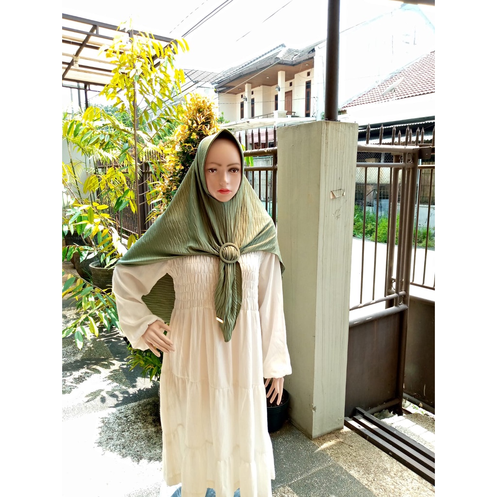 NEW  JILBAB AIRISH PLISKET GELOMBANG GESPER (M) - HIJAB DOI ORI