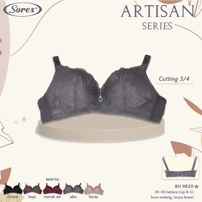 bh/bra sorex tanpa kawat dan busa sedang art 9820