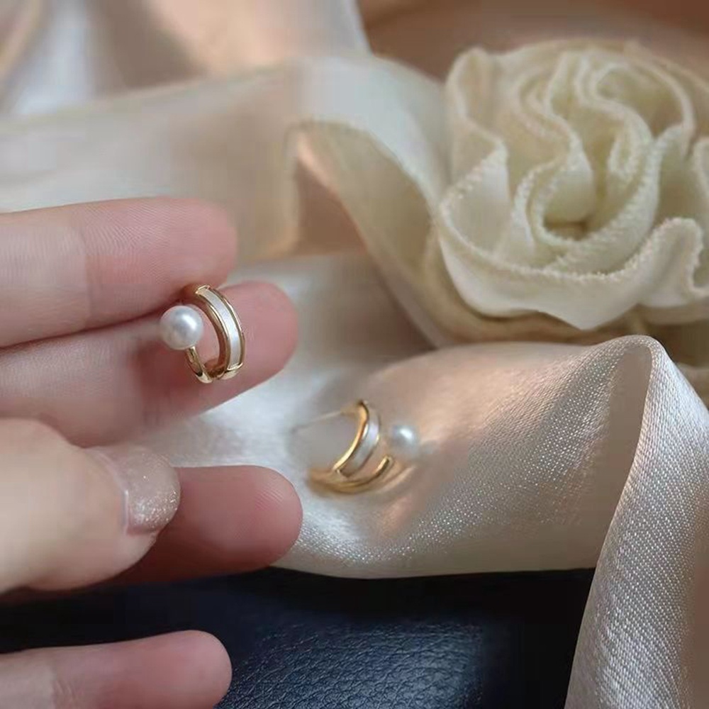 Anting Stud Mutiara Alami Untuk Wanita