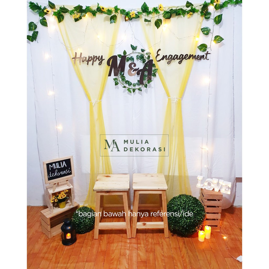 Dekorasi Lamaran Backdrop Nikahan PhotoBooth DIY Akad Nikah Aqiqah Khitan Paket Mulia Matahari