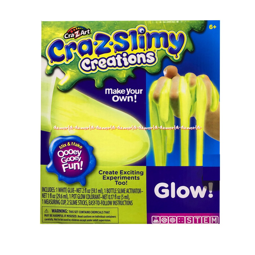 Craz Art Craz Slimy Creation Glow Mainan Slime Terang Membuat Bercahaya Crazart