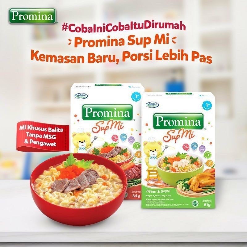 

Promina Sup Mie Ayam Sayur / Daging Sayur / Mi Batita Ayam Kampung / Tahun+ 120gr