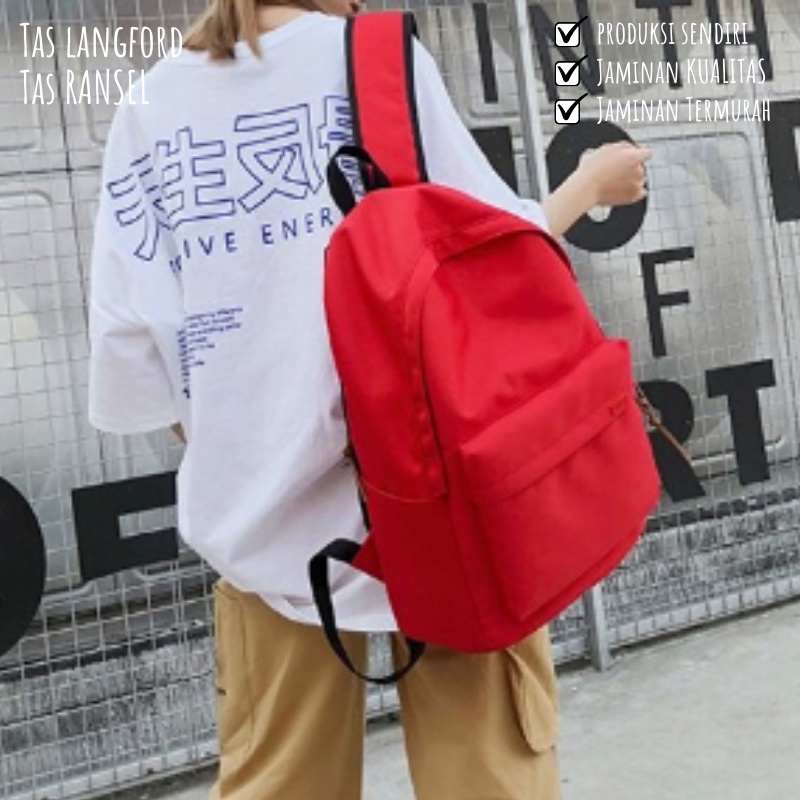 Tas Ransel Pria - Sekolah Kuliah Kerja Traveling Remaja Dewasa Model Terbaru Korea Kekinian Bagus Besar Termurah Korea Import Lokal Original Fashion Multifungsi Stylish Backpack Punggung Bahu Cowok