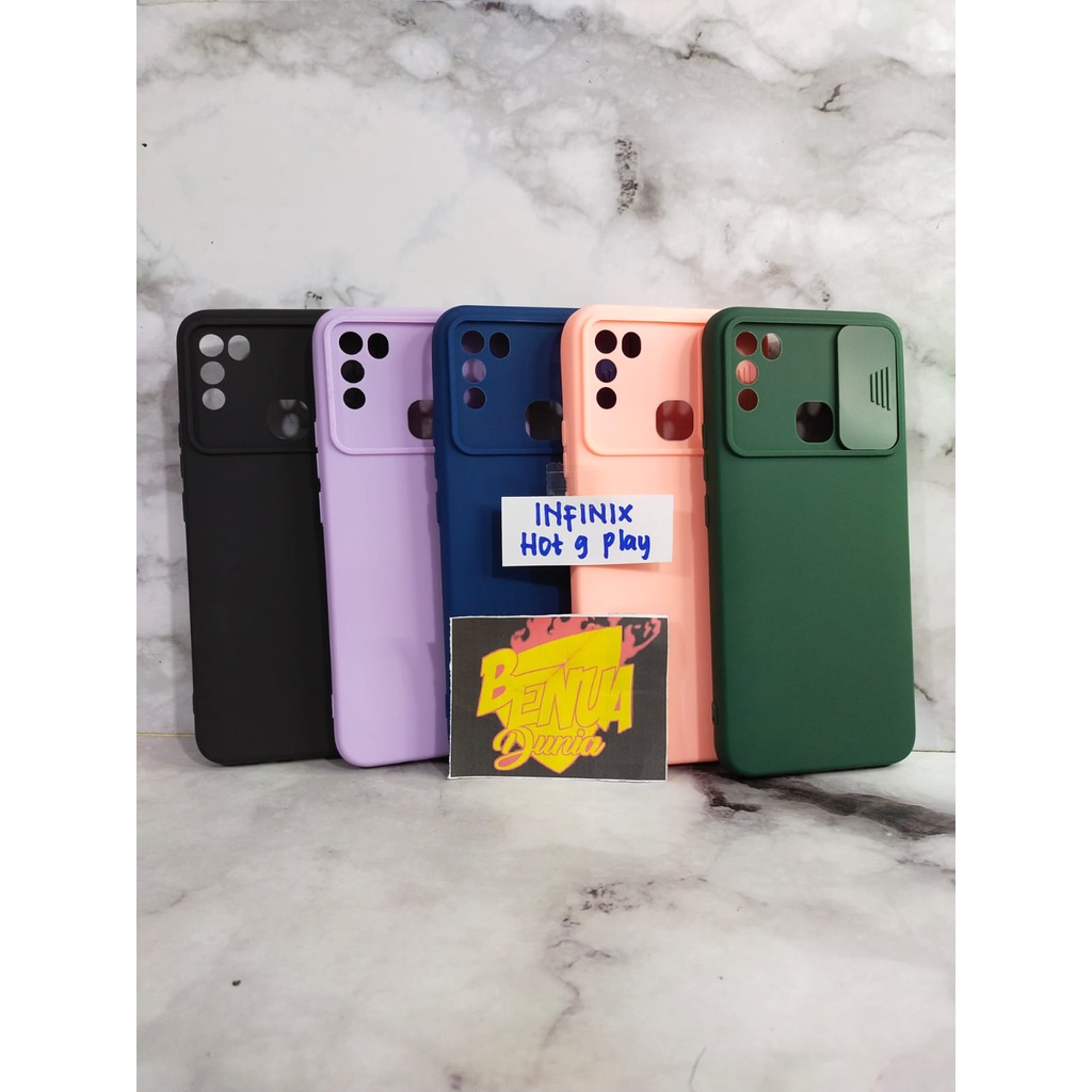 CASE INFINIX HOT 9 PLAY / SOFCASE SLIDE MACARON PLUS PELINDUNG KAMERA INFINIX HOT 9 PLAY - BENUA DUNIA