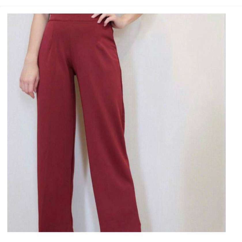 NorshofeeaStore Celana Kulot Highwaist Jumbo Wanita Bawahan Kulot Premium Cewek Bahan Scuba Import / Kulot Jumbo Basic Scuba-MAROON XXL SAKU