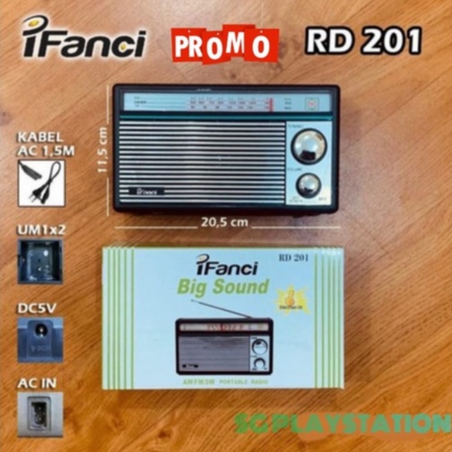 Radio jadul iFanci FM/AM/SW RD-201 speaker radio