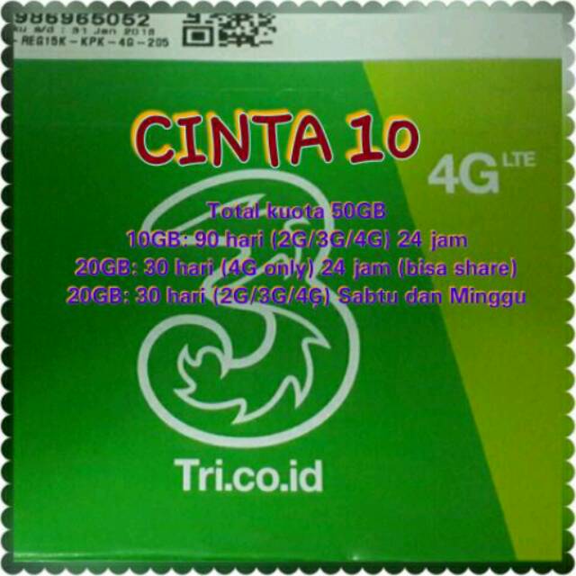 BaruPaket internet 3 cinta 10