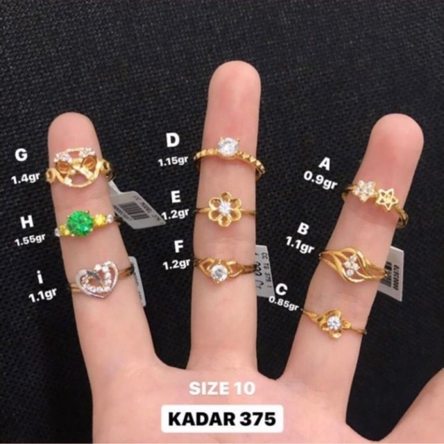 Cincin Emas  Asli S10 Cincin Emas  Kadar 375 Toko  Emas  