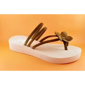 sandal wanita tali suede bunga