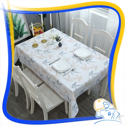 Taplak Meja Makan Anti Air Persegi Bahan PVC Waterproof Anti Minyak Alas Meja Ruang Tamu Motif Bunga Tatakan Meja