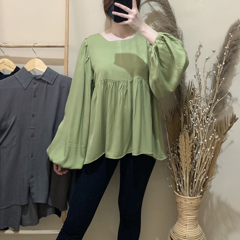 Niki Peplum Top - PLENARIO ID | Blouse Wanita - Atasan Wanita - busui friendly - COD-1