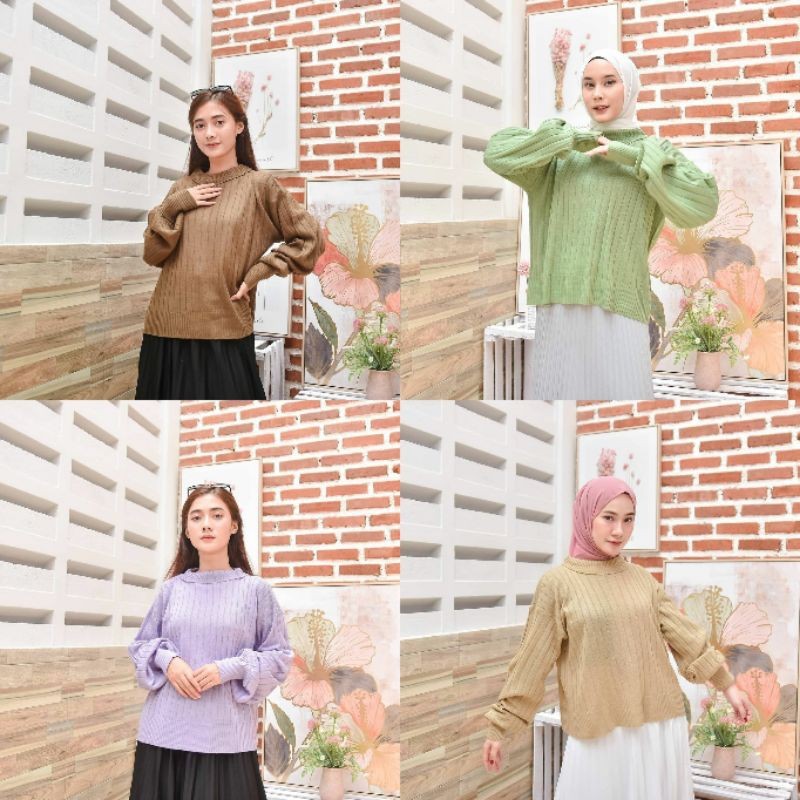 Arsyila Turtleneck Sweater Rajut Turtleneck Premium