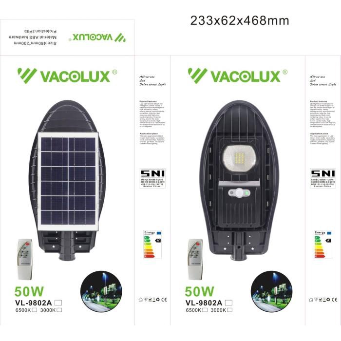 LAMPU PJU SOLAR CELL TENAGA SURYA MATAHARI LED VACOLUX 50 WATT 50W