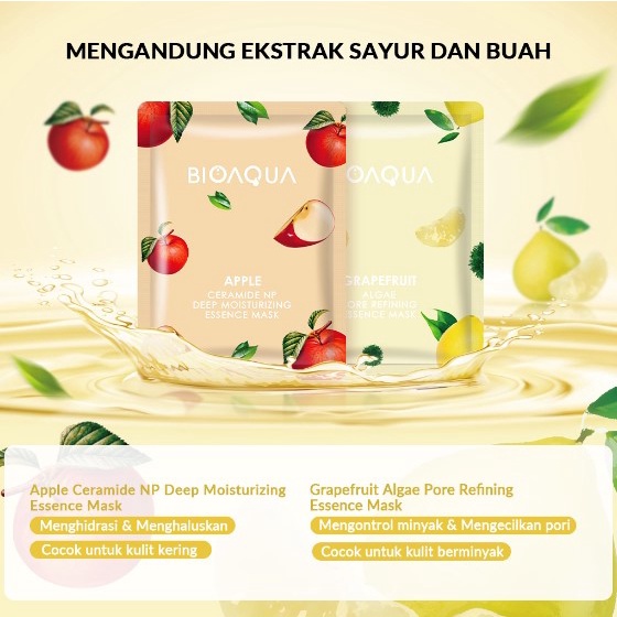 BIOAQUA VEGETABLE AND FRUIT ESSENCE MASK PLANT BASE SHEET MASK
